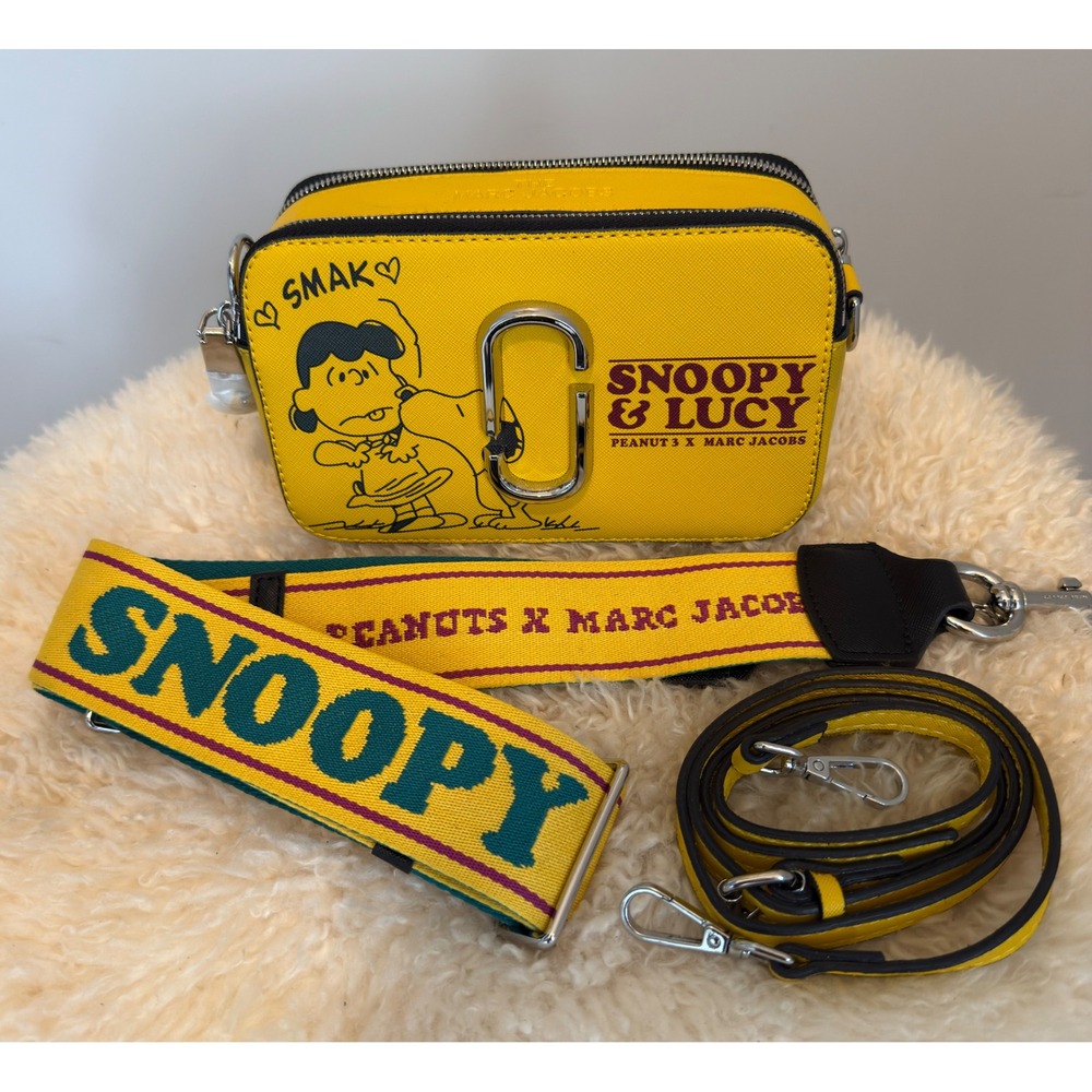 Marc Jacobs Peanuts x The Snapshot Yellow Snoopy Lucy Crossbody Bag